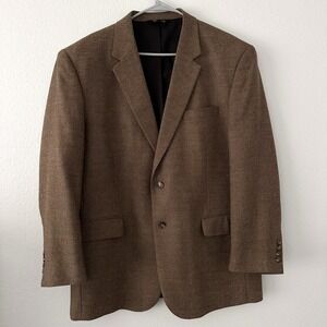 Jos A Bank Travelers Men's-46R Sport Coat Blazer 100% Wool Brown